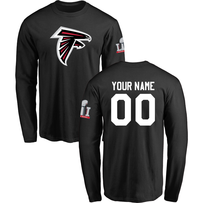 Men Atlanta Falcons Design-Your-Own Long Sleeve Custom NFL T-Shirt